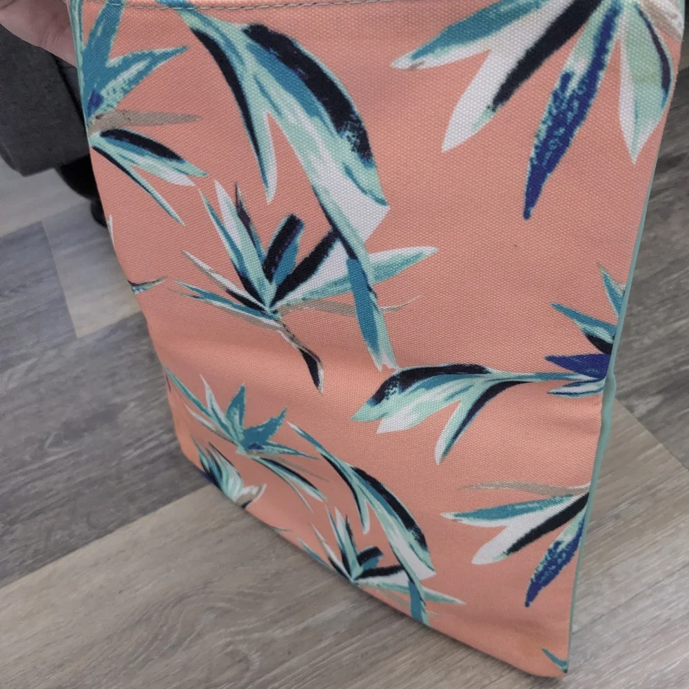 Rachel Pally Tropical Foldover Clutch | Mint & Coral Palm Print Zip Pouch